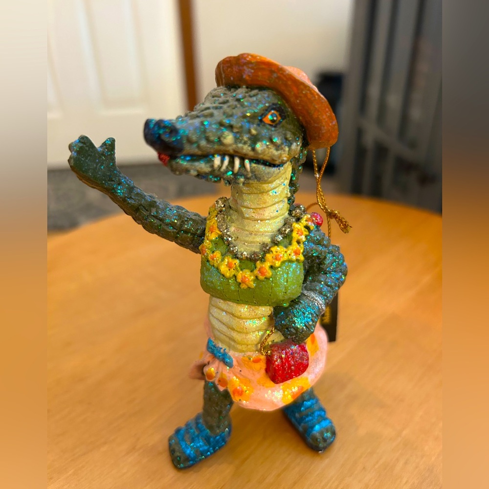 Vintage December Diamonds Alligator Ornament
